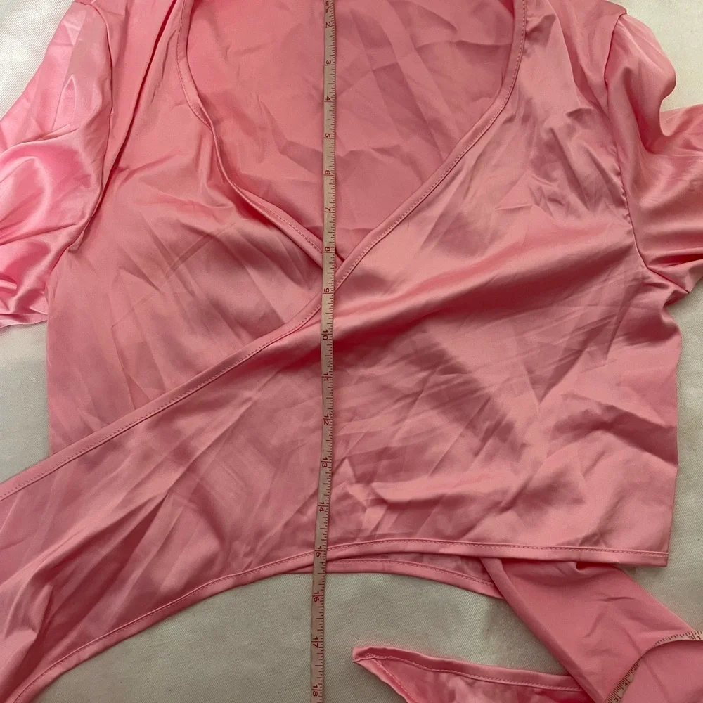 NEW two pieces set pink crop top shorts summer womens M;L - Picture 9 of 16